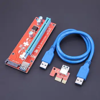 007S USB 3.0 PCI-E PCI Express 1X Iki 16X Riser Card USB 3.0 Adapteris Kortelę Grafika Extender Kortelę Bitcoin IP Miner Mašina