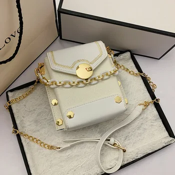 2020 Dizaino Rankinės Aukštos Kokybės PU Oda Moterų maišas matel Grandines shoudler Maišelį Prabanga kniedės atvartu šalies Krepšys