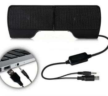 Elistooop Mini Nešiojamą USB Stereo Garsiakalbis Soundbar už Notebook Nešiojamas Mp3 Telefono Muzikos Grotuvą Kompiuterį PC su Clip