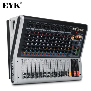 EYK EA120P Profesinės 12 Kanalų Garso Maišytuvas Konsolės Build-in Galios Stiprintuvo 2 x 150W, 