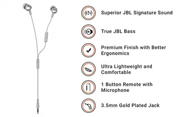 JBL C200si Originalus 3.5 mm Laidinio Ausines Sporto Music Headset Sporto Žaidimų Ausinių Boso linija Kontrolės su Mic 