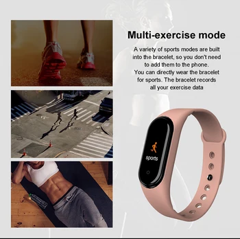 M4 Smart grupė kalėdų Fitness Tracker Žiūrėti Sportas apyrankės Širdies ritmas, Kraujo smartwatch Stebėti Sveikatos Apyrankė Vyrams, Moterims