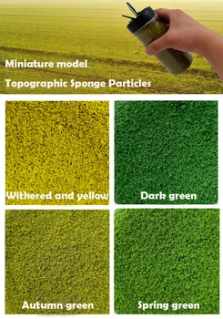 Miniatiūrinis modelis 500ml Topografinė Sponge Dalelių augalija žolės milteliai Smėlio Lentelė Kraštovaizdžio Medžiagos