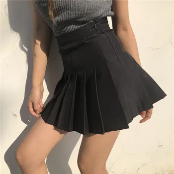 Moterų mados vasaros aukšto juosmens klostuotas sijonas Cosplay Harajuku atsitiktinis mados ins kawaii moterų mini sijonas dugnas
