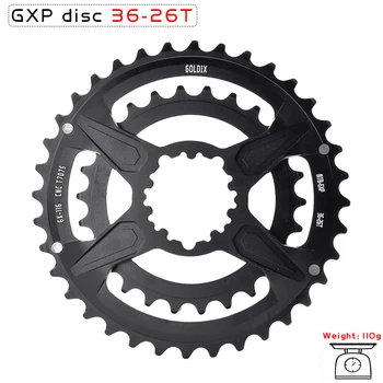 GXP kalnų dviračių crankset dviračių žvaigždutę 38T/28T aliuminio lydinio CNC mechaninio apdirbimo dvigubo sluoksnio diskas