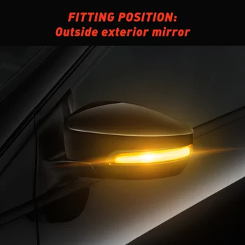 2vnt Dinaminis LED Posūkio Signalo Žibintas Šoninis Veidrodis Indikatorių Lengvųjų Automobilių Eilės Veidrodėliai posūkių Žibintas LED Auto lempos Ford Focus 08-16