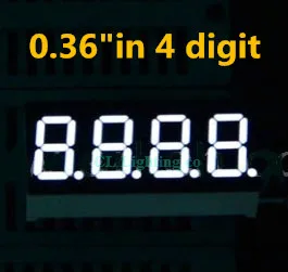 0.36 colių 4 Bitų BALTA Skaitmeninės Vamzdis LED Ekranas 7 Segmentų Bendro anodo į 