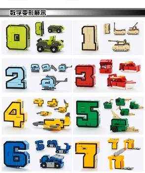 0-9 Skaičių Simbolis Transformacijos Robotus Asamblėjos Veiksmų Skaičiai Skaitmenų Paversti Lėktuvą Automobilių Berniukas Brinquedos Naujųjų Metų Dovana
