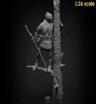 1/24 75mm senovės kariai stendas su medžio Derva pav Modelis rinkiniai Miniatiūriniai gk Unassembly Unpainted
