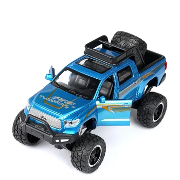 1:32 TUNDRA VISUREIGIS Žaislas Automobilio Modelį Lydinio Traukti Atgal, Vaikų Žaislai, Originali Licencijos, Renkant Dovaną Off-Road Transporto priemonė Pikapas SEDANAS Vaikai