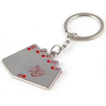 10 vnt/daug Metalo pylimas pokerio key chain kūrybinė asmenybė raktų pakabukas asmeninį automobilį, raktų žiedas