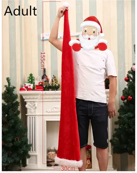 1PC Suaugusiems Vaikams Ilgai Kalėdų Skrybėlę Pliušinis Santa Claus Bžūp Naujųjų Metų Kalėdų Šalis Dekoro KU 243