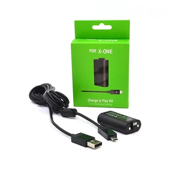 1pc Įkraunamos Baterijos, su 2,75 m USB Įkrovimo Kabelis Xbox Viena Konsolė Wireless Gamepad Valdytojo Pakeitimo Bateria