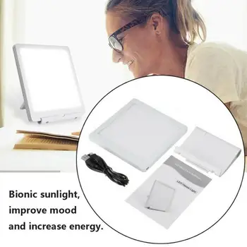 2 Režimas 5W LIŪDNA LED Šviesos Fototerapijos Bionic-Vasaros Emocinis Sutrikimas USB LED Lempa Paramos Apatiškas Pavargęs Šviesos Terapija