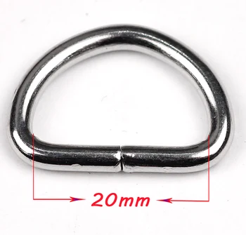 (20 vienetų/lot) 20mm Metaliniai D formos sagtimi. Bagažo metalo sagtimi. žiedas. 
