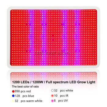 200W 400W 600W 800W 1200W 1600W LED Grow Light Visą Spektrą 410-730nm Kambarinių Augalų ir Gėlių Šiltnamio efektą sukeliančių Hydroponics
