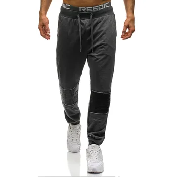 2018 m. Užsienio prekybos karšto vyriškos sportinės kelnės odos dizainas unikalus dekoratyvinis užtrauktukas sweatpants poilsiu vyrų kelnės vyrams