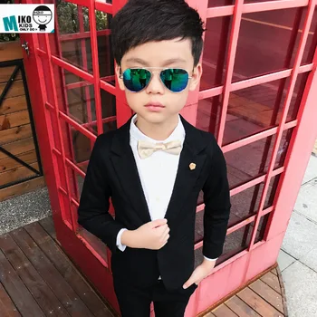2019 m. Vaikų berniukų kostiumai nustatyti oficialų vaikas berniukai vestuvių kostiumas, smokingas berniukų kostiumai vestuvėms tiktų vaikams berniukas gimtadienis(Švarkas+Ziajać)