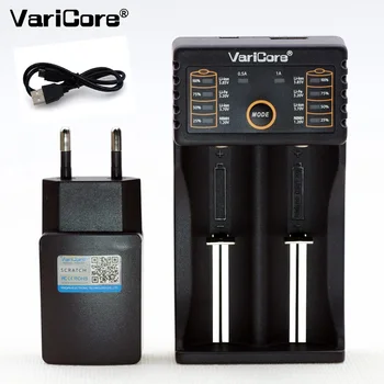 2019 Naujas VariCore V20i 1.2 V / 3 V / 3,7 V / 4.25 V 18650/26650/18350/16340/18500/AA/AAA baterijos Smart USB Kroviklis 5V 2A Plug
