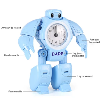 2019 Naujus Vaikų Robotas Žadintuvas Vaikas Žaislas Deformacijos Robotas Stalo Laikrodžiai Kūrybos Animacinių filmų Stalo Laikrodis Studentams, Vaikų Dovanų