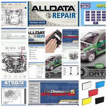 2020 m. Visi duomenys, Auto Remontas, programinės įrangos Alldata 10.53+mit//c pragarą ot programinės įrangosv+vivid workshop duomenys+ATSG 24in1 1 tb hdd usb3.0