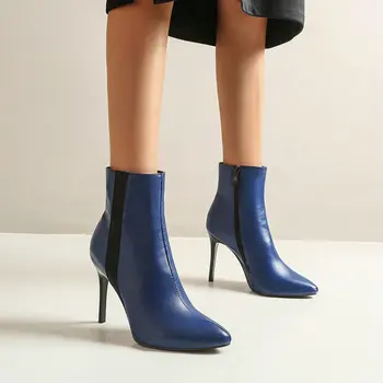 2020 m. žiemą, rudenį, oranžinė, tamsiai mėlynos moterų adatos (stiletai) bateliai super plonas aukštos heelse sexy moters batai plius dydis 35-48