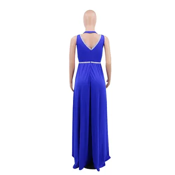 2020 metų Vasaros mados stilius afrikos moterų mėlynos spalvos ilga suknelė