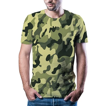 2020 naujas 3D t-shirt vyrams vasaros atsitiktinis kamufliažas drabužiai, maskuotė stiliaus viršaus į 3D quick dry atspausdintas T-shirt