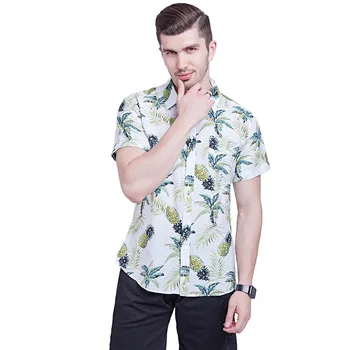 2020 Naujas Vasaros Shirt Mens Trumpas Rankovės Marškinėliai Paplūdimys Havajų Marškinėliai Medvilnės Atsitiktinis Gėlių Marškiniai Vyrai drabužių Mados Vyras Shir