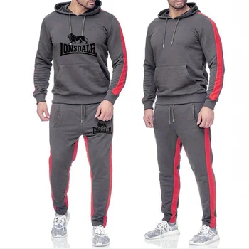 2020 vyrų megztinį ir marškinėlius LONSDALE spausdinti palaidinukė hip-hop vyrų viršuje sportinę + sporto kelnės dviejų dalių kostiumas