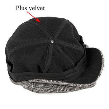 2020 Vyrų Žiemos Skrybėlę Britų Retro Aštuoniakampis Skrybėlę vidutinio Amžiaus Vyresnio amžiaus Tėtis Gorro Klasikinio Plius Aksomo Šiltas Beretė Skrybėlę ZZ-230