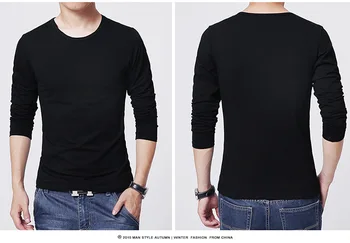 2021 MRMT vyriški marškinėliai 3 Pagrindinės spalvos ilgomis Rankovėmis Slim marškinėliai vaikinams Grynos spalvos marškinėliai, 3XL dydžio, O kaklo Nemokamas Pristatymas