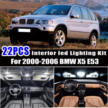 22pcs LED Licencijos numerio ženklo žibintas + Interjero Dome Light pilnas Komplektas 2000-2004 m. 2005 m. 2006 m. BMW X5 E53 3.0 i 4.4 aš 4.6 yra 4.8 yra