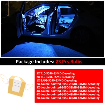 23 Vnt Automobilių Baltos spalvos Interjeras, LED elektros Lemputes Paketą Rinkinys Bmw E90 E60 F10 F30 Aukštos Kokybės Žemėlapį Dome Licencijos Lempos Šviesos Auto
