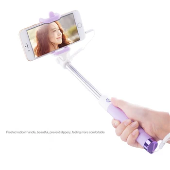 3.5 mm AUX Selfie Klijuoti Su Mygtuką Laidinio Silikono Rankena Monopodzie Universalus iPhone 6 5 
