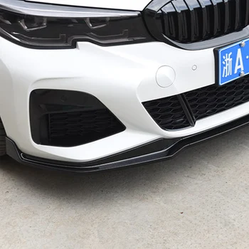 3 Gabalus Automobilio Priekinio Buferio Lip Kūno Komplektas, Spoileris, Splitter ABS Bamperis Canard Lūpų Splitter Custom BMW 3 Serijos G20 G28 2019 2020