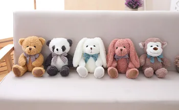 35cm 48cm Įdaryti Pliušinis Žaislas Miško Gyvūnai Panda Bear Beždžionė Rabbit Žaislas Pliušinis Baby Doll Merginos Gimtadienio Dovana Žaislas Pliušinis Lėlės