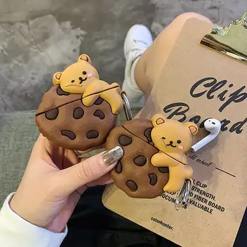 3D Korėja Šokolado Chip Cookie Padengti silikono Ausinių Ausinės atveju 