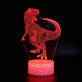 3D LED Nakties Šviesos Lempos Juros periodo Dinozaurų Veiksmų Skaičius, Serija 16Color Nuotolinio Valdymo stalinės Lempos Žaislai Parkas vaikas Kalėdų Dovana