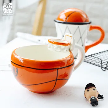 3D Naujų 500ml Keramikos Futbolo, Krepšinio Taurės Vaikams, Cartoon Pieno Dovana Taurės Kūrybos Krepšinio Taurės Biuro Kavos Puodelio