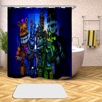 3D Penkias Naktis Freddy Anime Dušo Užuolaidos Vandeniui Dušo Užuolaidos Vonios kambarys Poliesteris Mergaičių, Berniukai, Kids