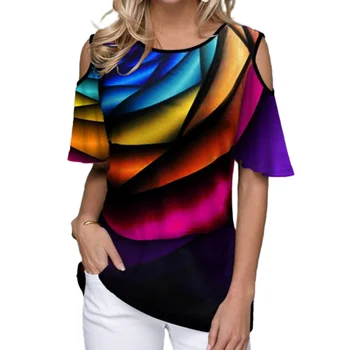 3D Skaitmeninio Spausdinimo Moterų Trumpi Marškinėliai Vasaros 2020 Naujas Hotsale Atsitiktinis Tee Viršūnes Didelis Dydis 3XL 4XL 5XL Moterų Prarasti Tshirts