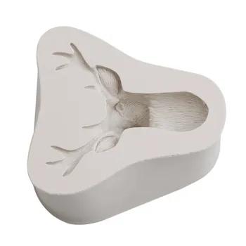 3D Stag Galvos Pelėsių Kalėdų Elnias Minkštas Pyragas Silikoninės Formos Muilo Keksiukų Kepimo Įrankiai Šokolado Virtuvės Reikmenys