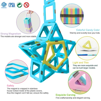 40 VNT. Magnetinių Dizaineris Statybos Nustatyti Plytelės Modelis ir odinas, Magnetai, Magnetiniai Blokai Švietimo Žaislai Vaikams, Žaislai