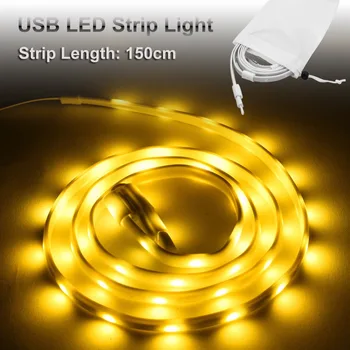45 LED Nešiojamų Kempingas USB Šviesos 5050 Palapinė Šviesos Juostelė Šiltai Baltos spalvos Vandeniui 5V