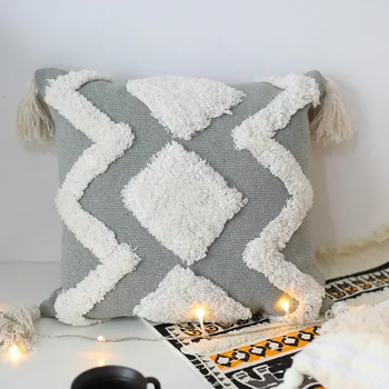 45x45cm cojines decorativos para sofa Marokas geometrinis juoda ir balta kuoduotoji kutas užvalkalas kalėdų pagalvės užvalkalą