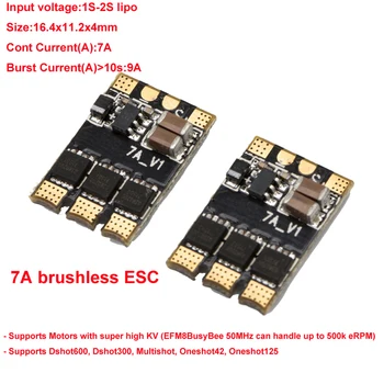 4pcs 7A Brushless ESC Blheli_S XSD7A Elektroninis Greičio Reguliatorius 1-2S Elektros PCB Modulio laikiklis oneshot125 Dshot600 RC FPV