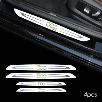 4X Automobilių Apdailos Atspindintis Lipdukas Durų slenksčio nusitrinti plokštė Sveiki pedalo nulio automobilių stiliaus dizaino 
