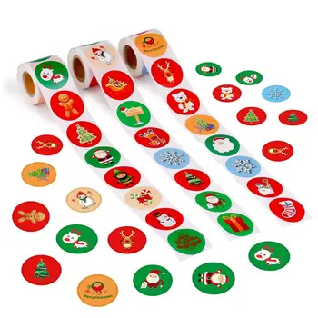 500pcs/roll kalėdų lipdukas 24 dizaino modelis animacinių filmų aplinkosaugos ¾enklelis žaislų vaikams kalėdų dovana vandeniui lipnias etiketes