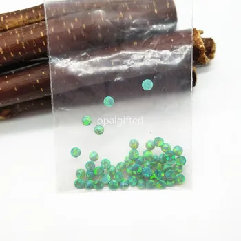 (50pcs/lot)Nemokamas Pristatymas sintetinių turas Cabochon Opal 3mm op11 Gaisro Green Opal Cabochon už žiedą/kūno papuošalai/už auskarai